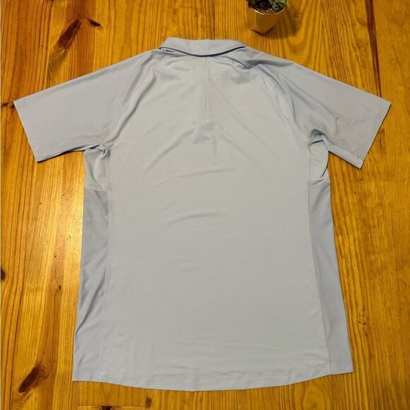 Lululemon Stretch Golf Polo Mens Size LRG Light Blue Snap Button LM3DIYS - Picture 5 of 5
